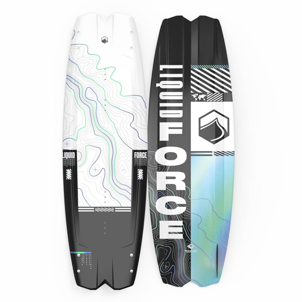 The Liquid Force 2024 Remedy Wakeboard, from the brand Liquid Force, features a striking black and white design, highlighting its sleek and modern aesthetic. Its Quad Channels provide exceptional control on the water, while the 3-Stage Rocker.