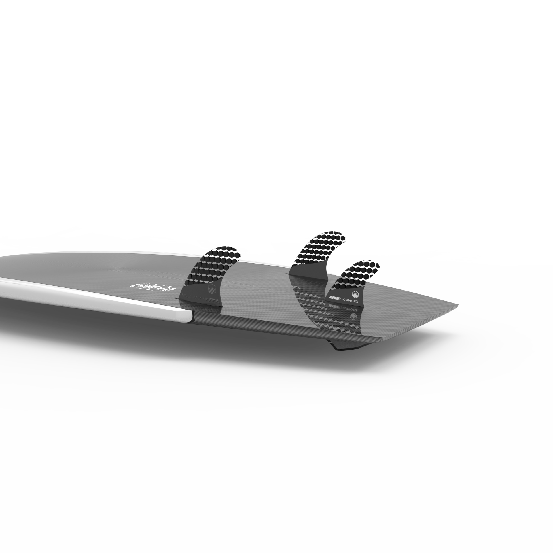 A Liquid Force 2023 Sting LTD Wakesurf Board on a durable white background.
