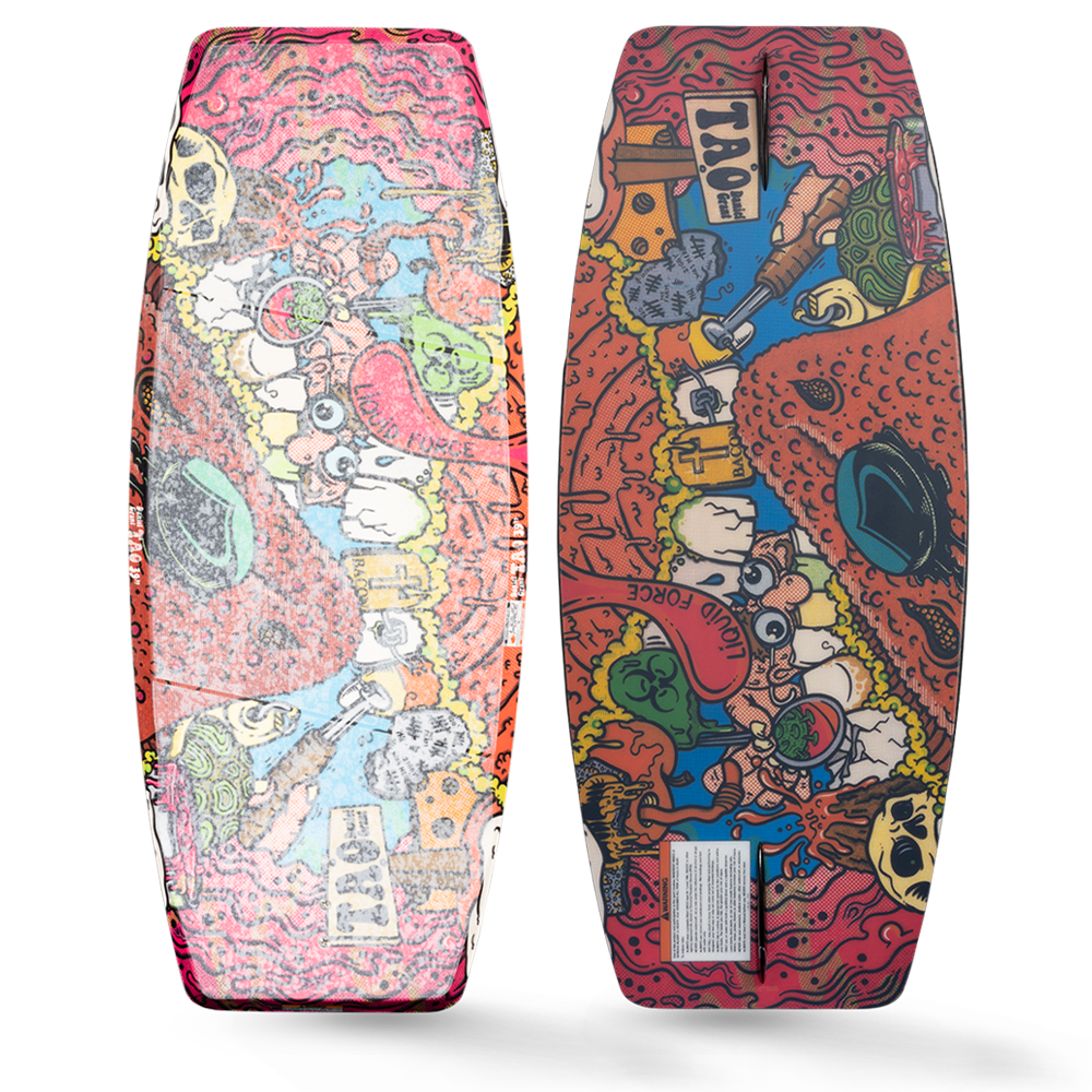 A pair of Liquid Force 2023 Tao Wakeskates with bombproof designs by Daniel Grant.