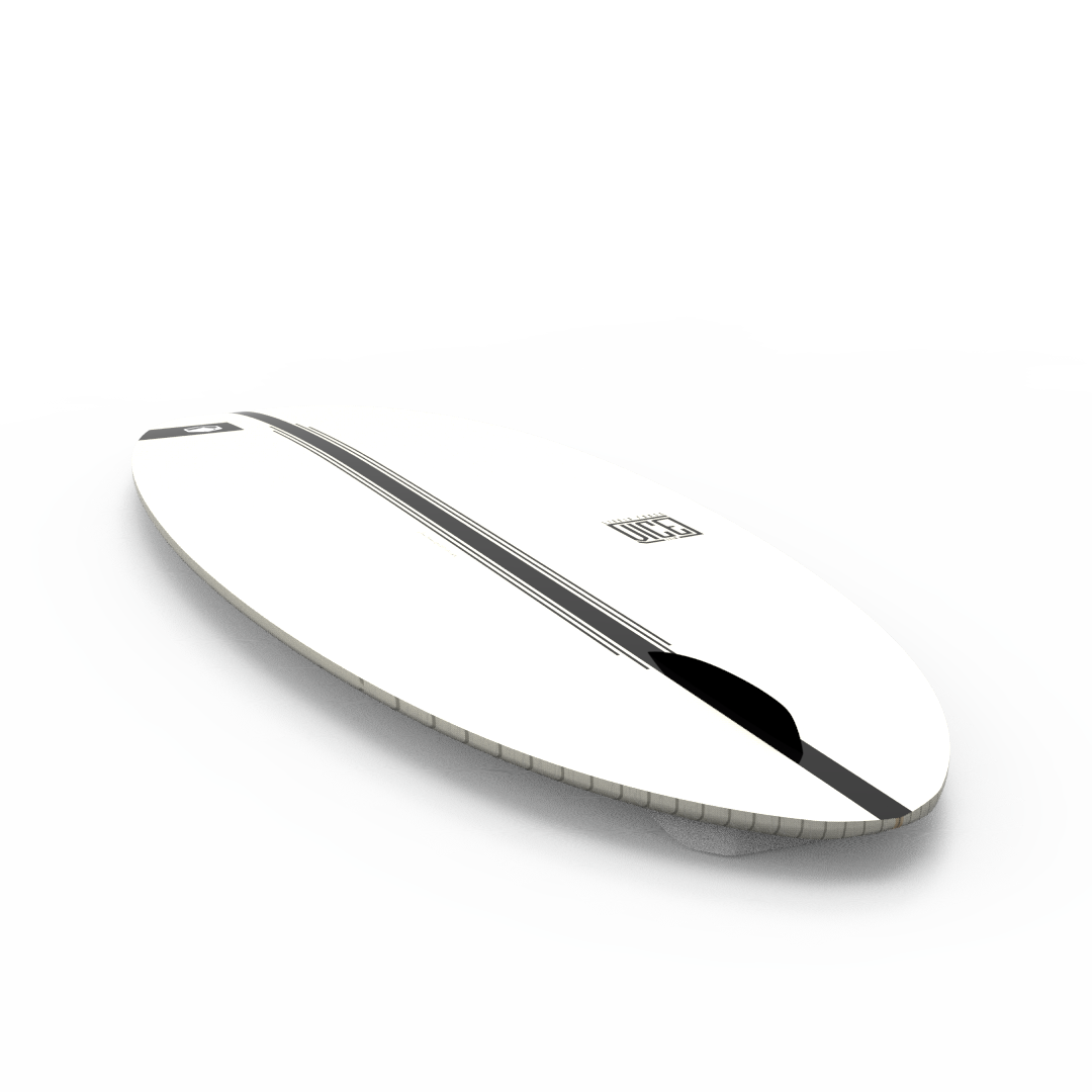 A Liquid Force 2024 Vice Wakesurf Board on a white surface.