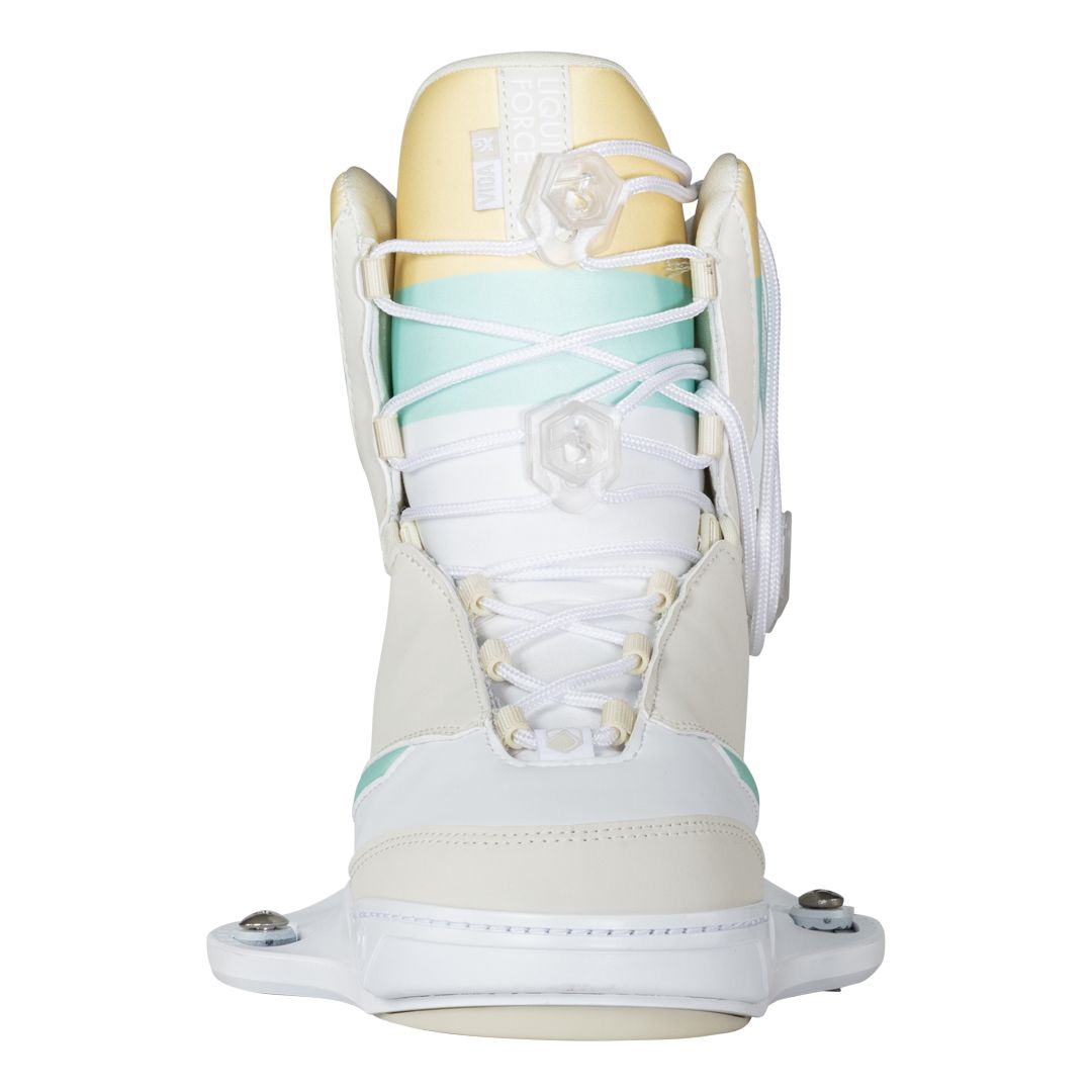 A pair of Liquid Force 2024 Vida 6X Bindings on a white background.