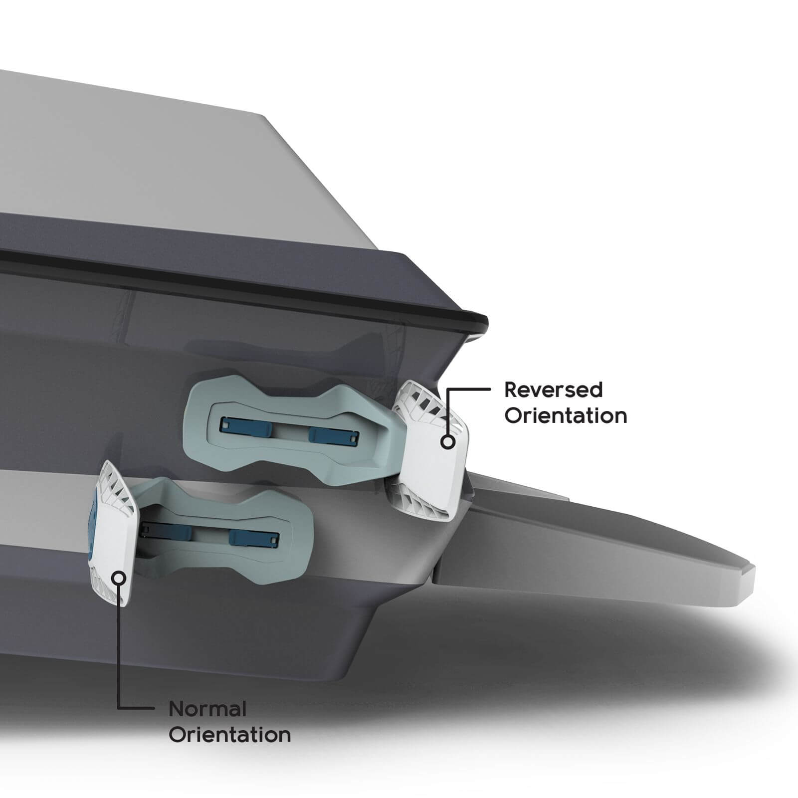 A diagram illustrating the components of the MISSION Delta 2.0 Wakesurf Shaper, utilizing suction-based RipFlow Technology. The diagram is designed to provide an easy-to-understand visual representation of the various parts and their functions, particularly for MISSION.