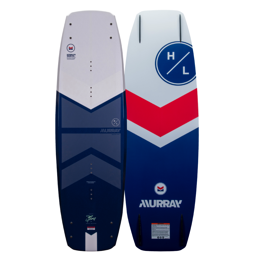 The Hyperlite 2022 Murray Pro Wakeboard is a high-performance board featuring Hyperlite's Biolite 3 Core and a Subtle 3-Stage Rocker. This signature model, designed by Shaun