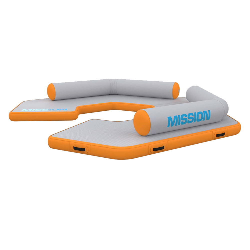 An inflatable raft called the MISSION Reef Hex 82 Mat (11.5' X 11.5').