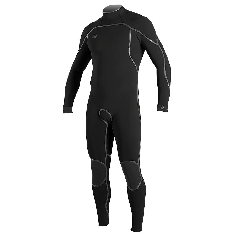 A premium O'Neill Psycho One 4/3mm Back Zip Full Wetsuit providing lightweight and flexibility, set against a black background.