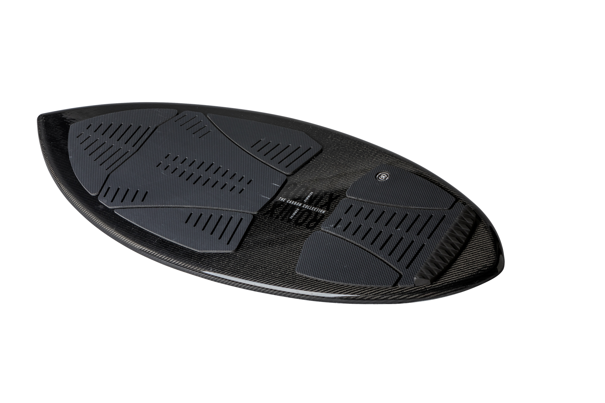 A high-end Ronix 2024 Carbon Air Core 3 Skimmer on a black background.