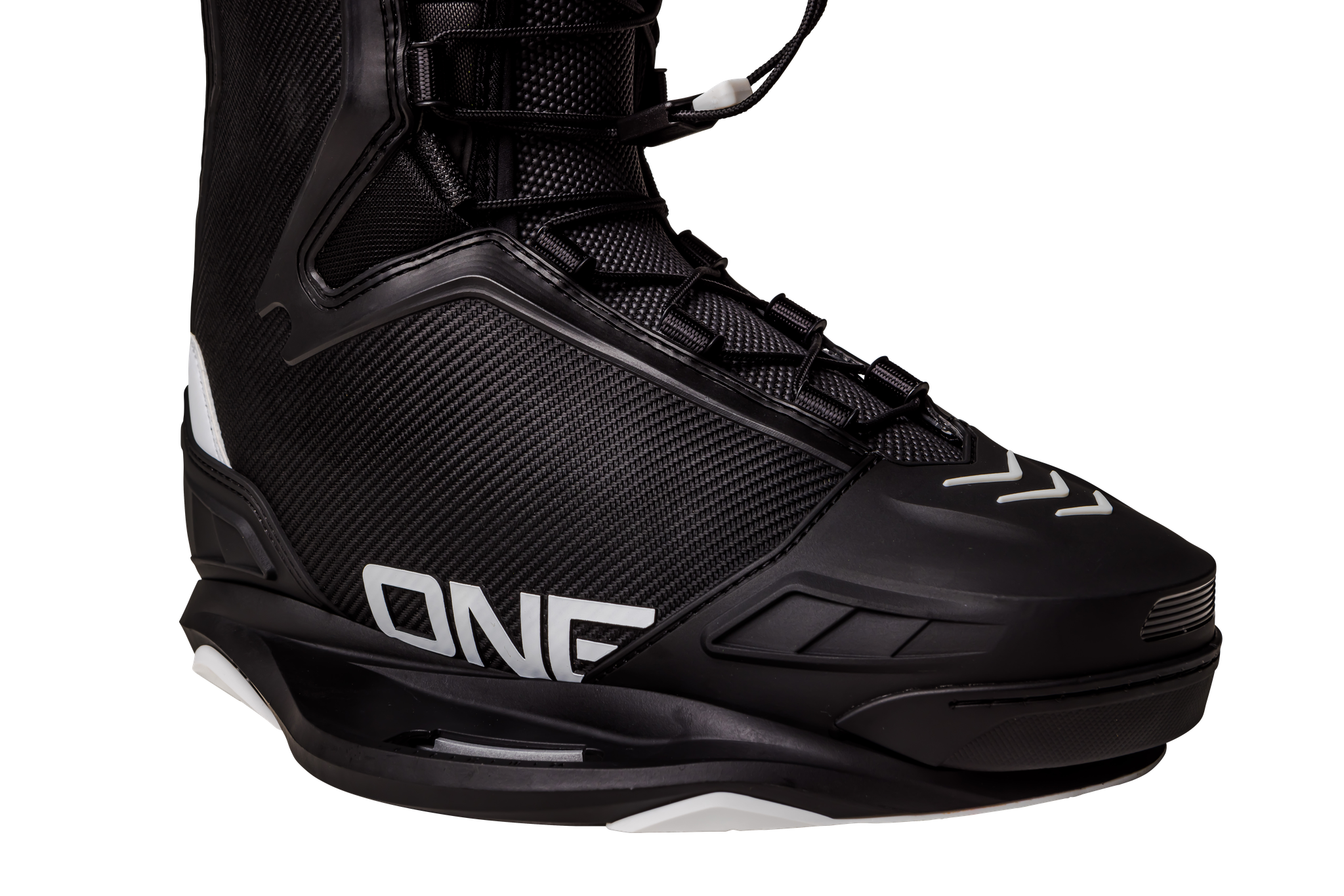 A pair of Ronix 2024 One Boots featuring a Cordura ballistic nylon upper on a black background.