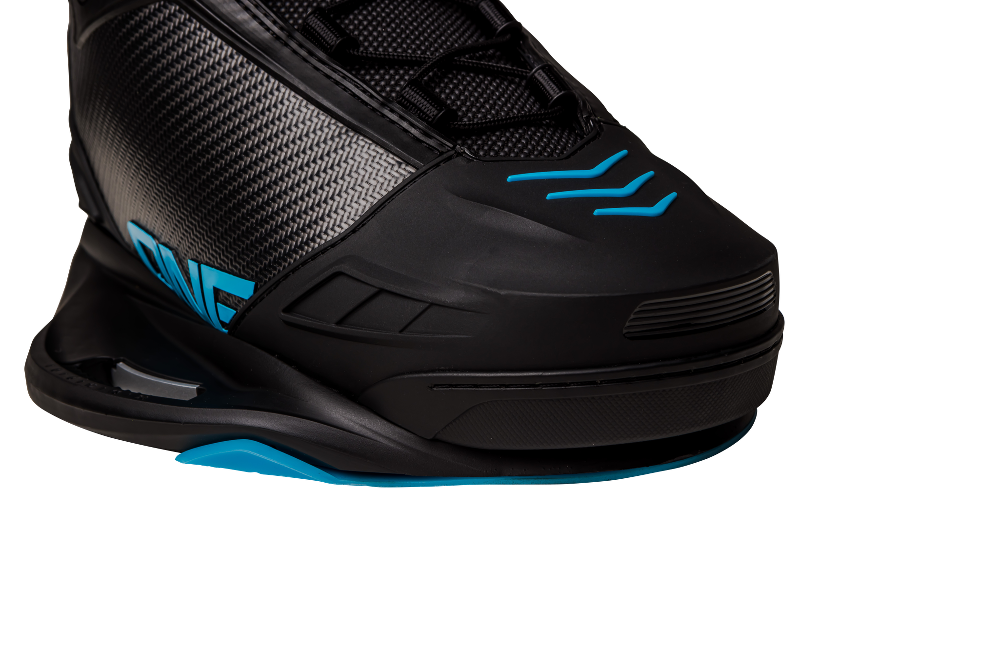 A pair of Ronix 2023 One Carbitex Boots with an Intuition+ heat moldable liner, on a black background.