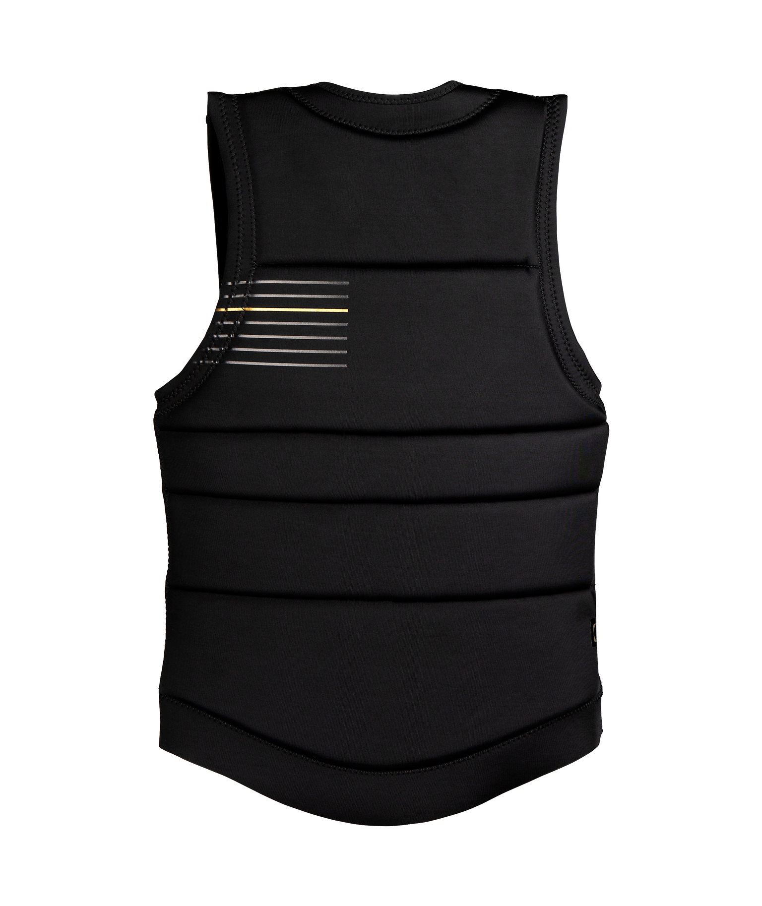 A Ronix 2024 Rise Women's CE Impact Vest with yellow stripes on the back.