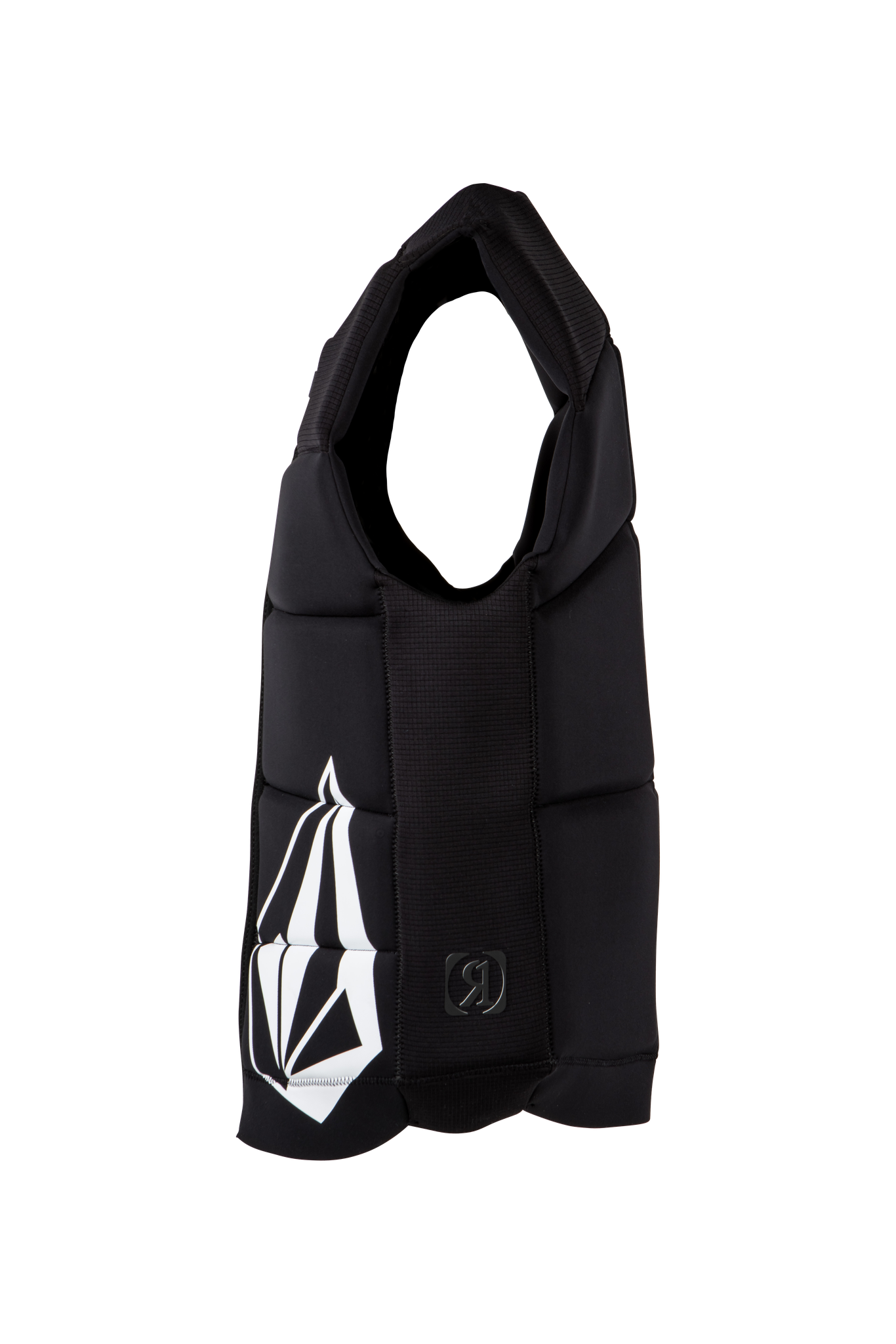 A lightweight Ronix 2024 Volcom Men's CE Impact Vest with a white logo on it.