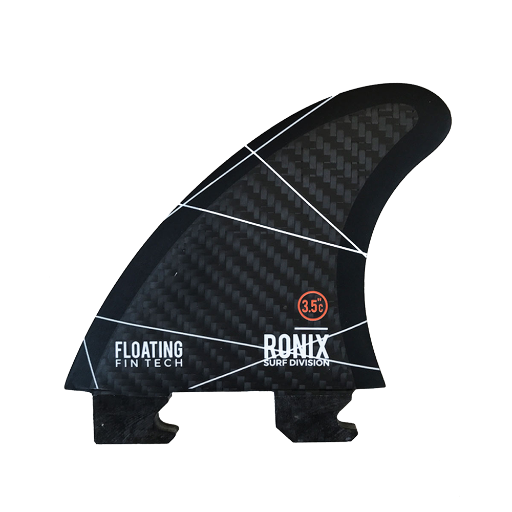 Ronix Floating Fin-S 2.0 - lightweight black carbon fins with a strong fiberglass epoxy construction. These fins are equipped with a tool-less fin system, making it easy to adjust and replace center fins. Perfect