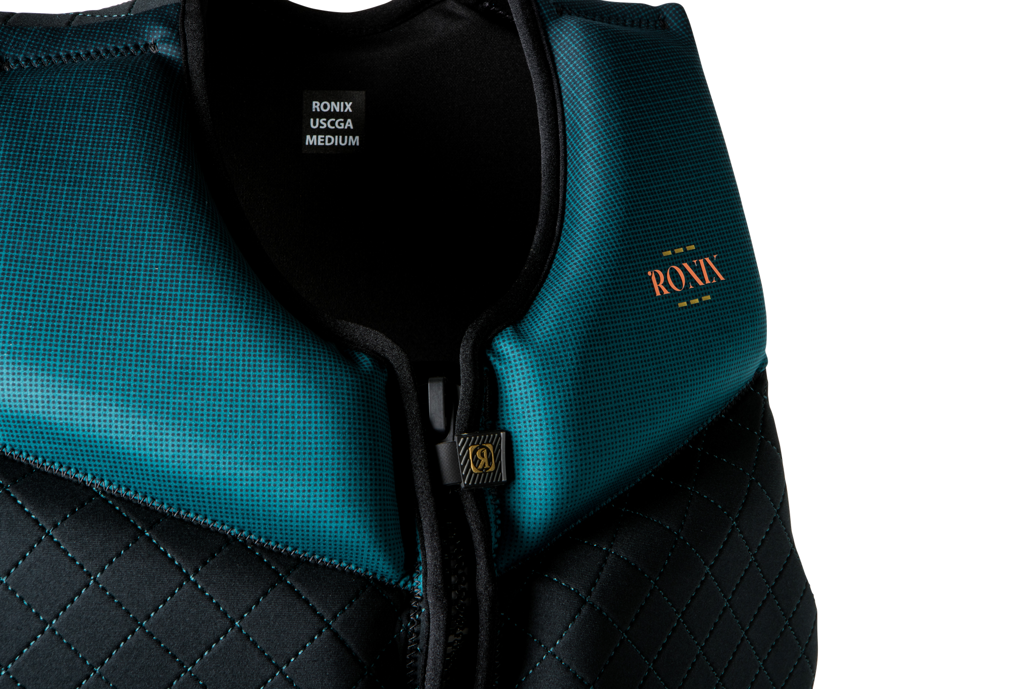A Ronix Women's Imperial Capella 3.0 CGA vest, featuring a blue and black design with a convenient zipper closure.