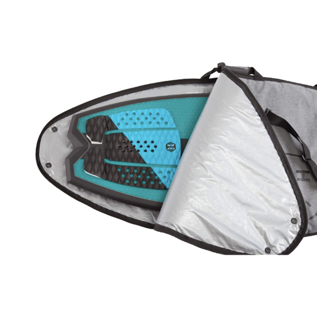 The Hyperlite Wakesurf Bag is a spacious bag with inner and outer pockets, providing large storage area for all your essentials.