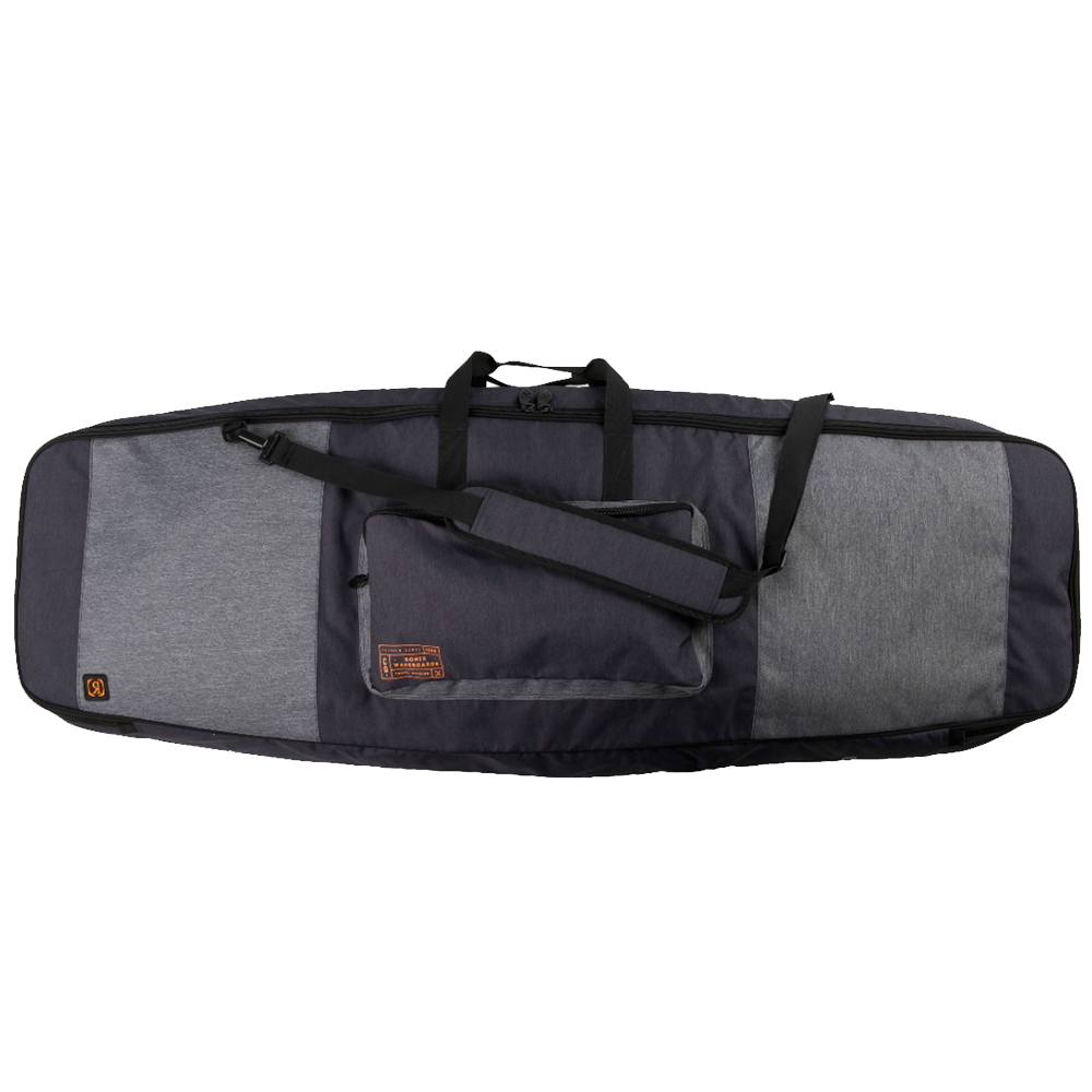 A Ronix Battalion padded black and grey board bag suitable for surfboards or wakeboards.