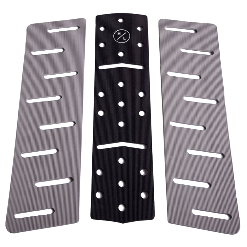 A set of four Hyperlite Mid-size Corduroy Front Traction Pads designed for optimal SURFing comfort and TRACTION with strategically placed holes.