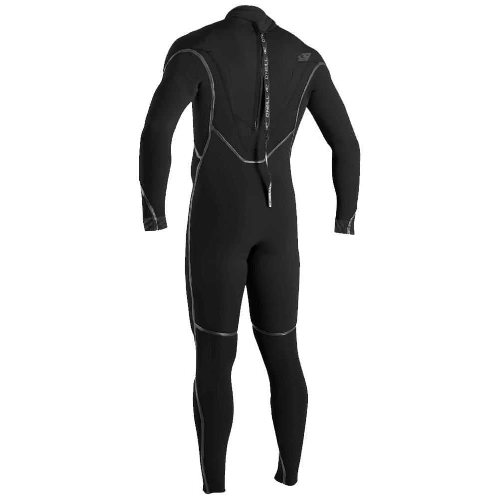 The back view of an O'Neill Psycho One 4/3mm Back Zip Full Wetsuit with flexibility.