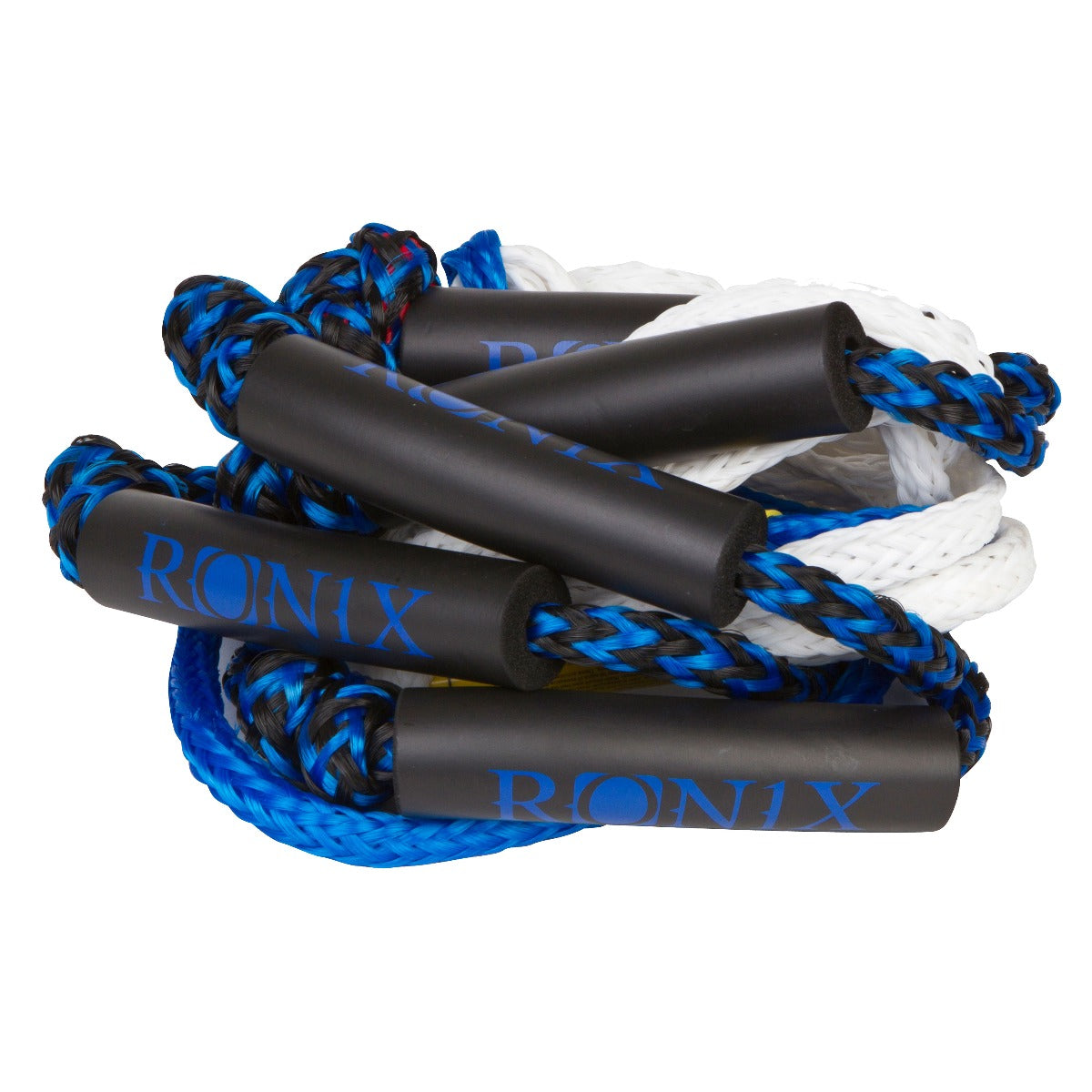 An assortment of Ronix Surf Rope with foam floats, all labeled with the word "ronx".
