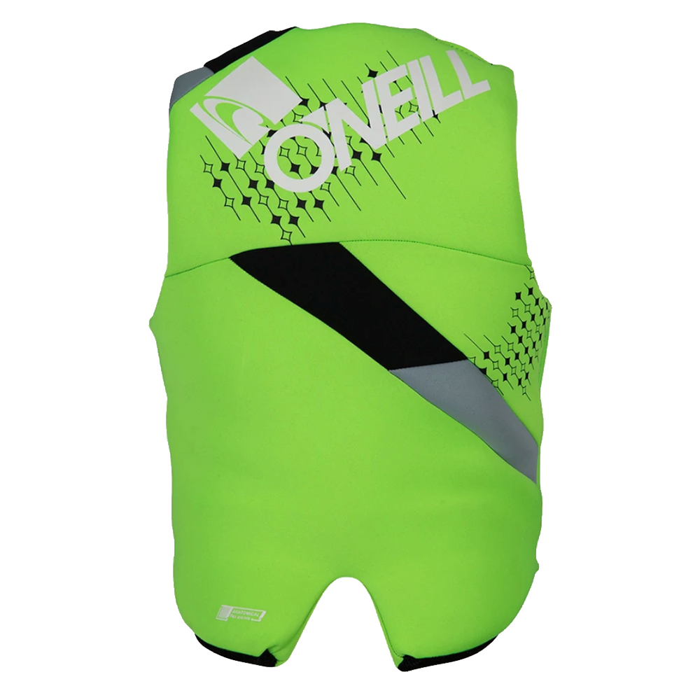 A high quality O'Neill Teen Reactor USCG Life Vest (75-125 LBS) with the word onell on it.